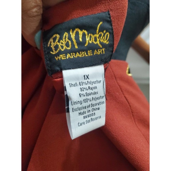 VTG Bob Mackie Solid Polyester Long Sleeve Buttons Front Jacket Blazer Size 1X - Picture 7 of 11